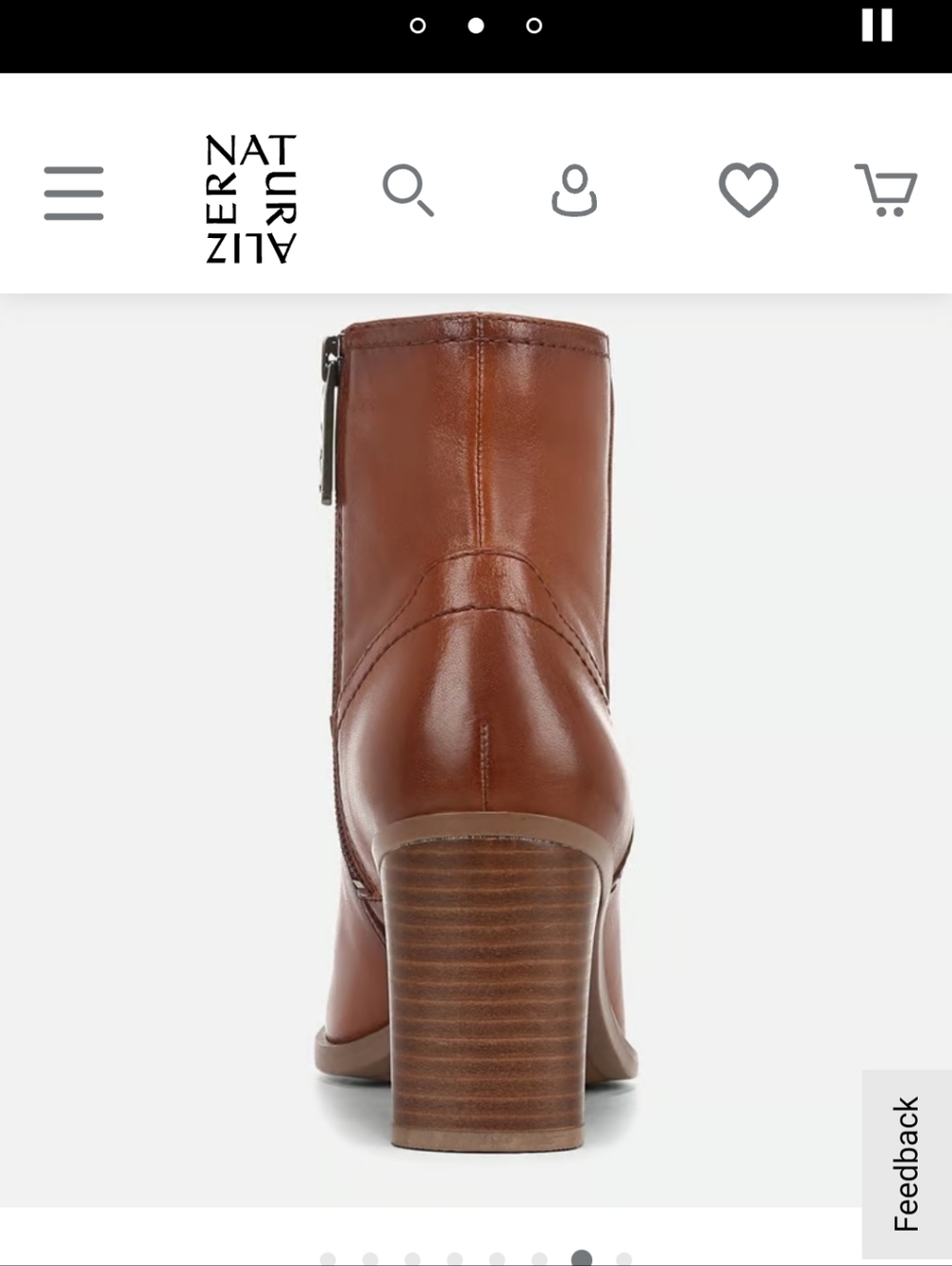 Naturalizer Kalina Ankle Boots Booties Cider Spice Brown Leather Women's Size 6 - Picture 6 of 14